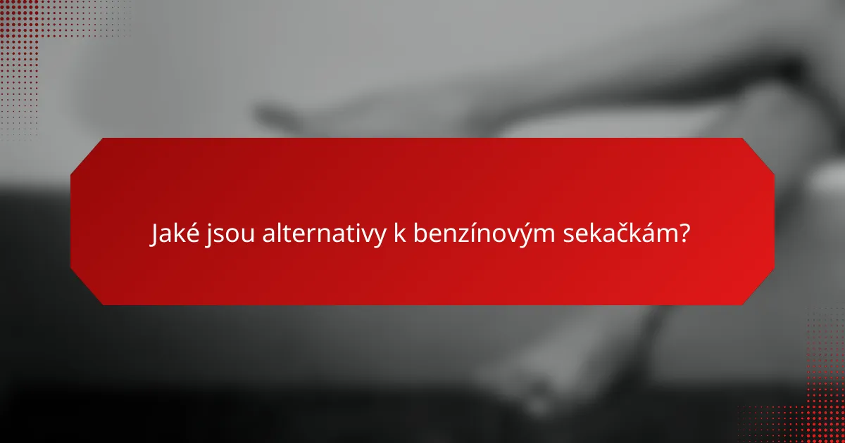 Jaké jsou alternativy k benzínovým sekačkám?