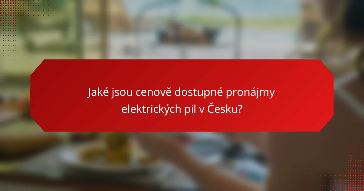 Jaké jsou cenově dostupné pronájmy elektrických pil v Česku?