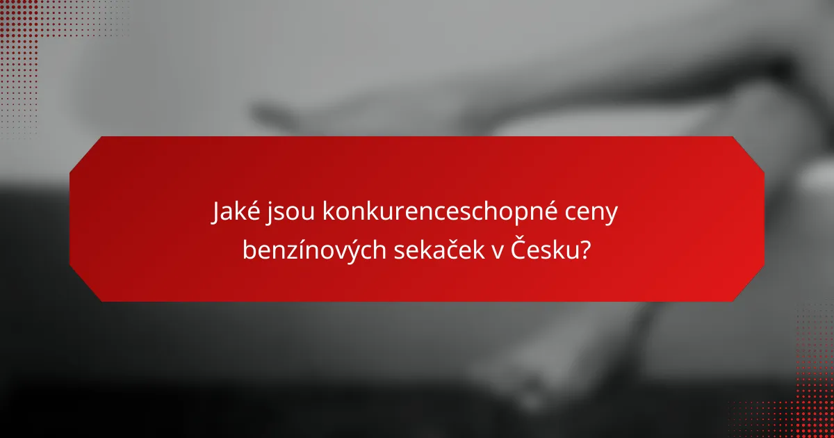 Jaké jsou konkurenceschopné ceny benzínových sekaček v Česku?