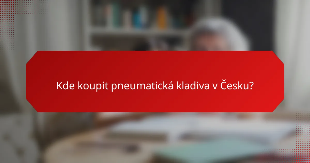 Kde koupit pneumatická kladiva v Česku?